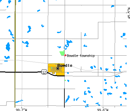 Bowdle township, SD map