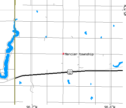Mercier township, SD map