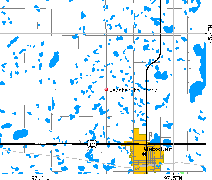 Webster township, SD map