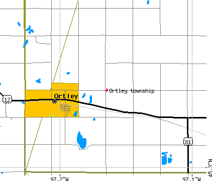 Ortley township, SD map