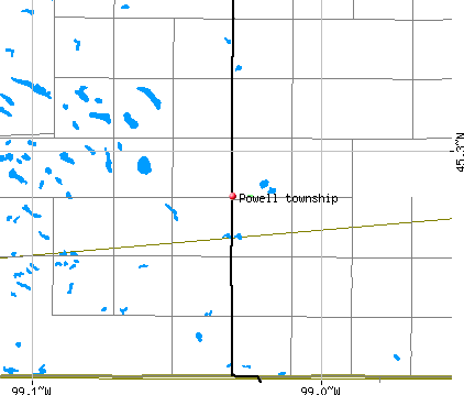 Powell township, SD map
