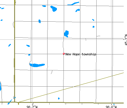 New Hope township, SD map