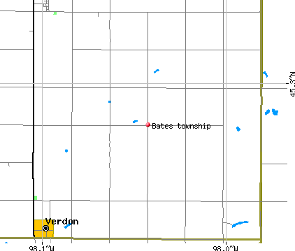 Bates township, SD map