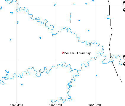 Moreau township, SD map