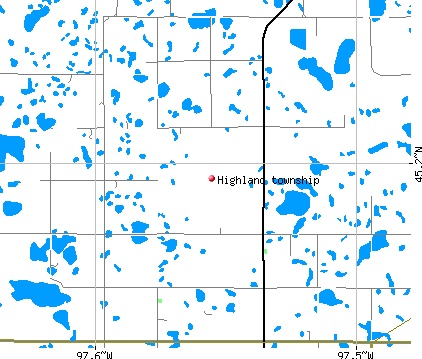 Highland township, SD map