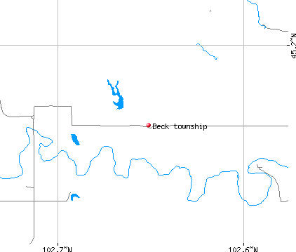 Beck township, SD map