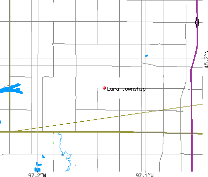 Lura township, SD map