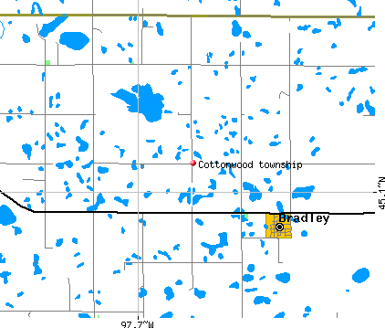 Cottonwood township, SD map