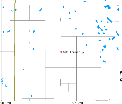 Ash township, SD map