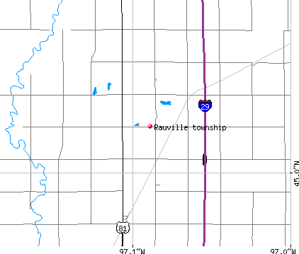 Rauville township, SD map