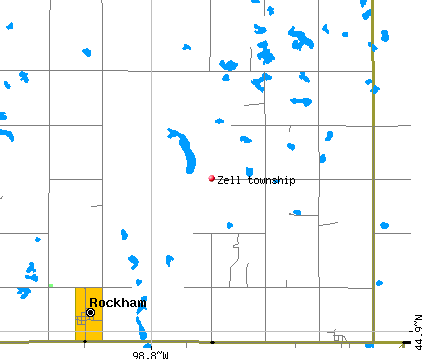 Zell township, SD map