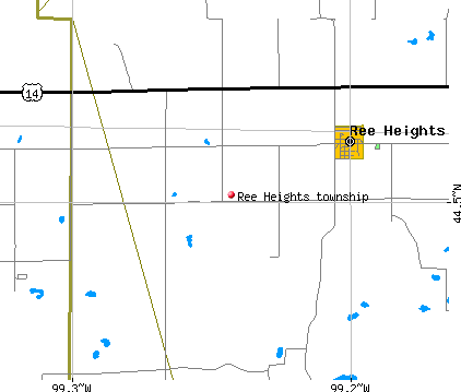 Ree Heights township, SD map