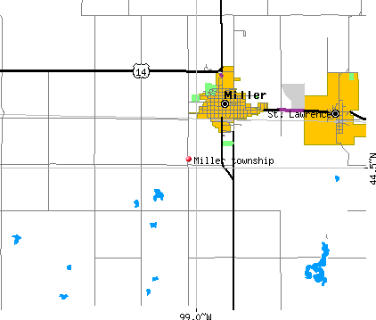Miller township, SD map