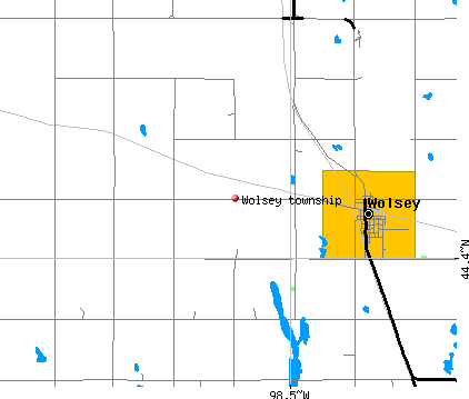 Wolsey township, SD map