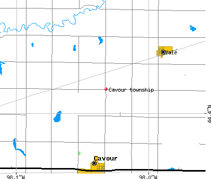 Cavour township, SD map