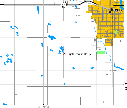 Clyde township, SD map