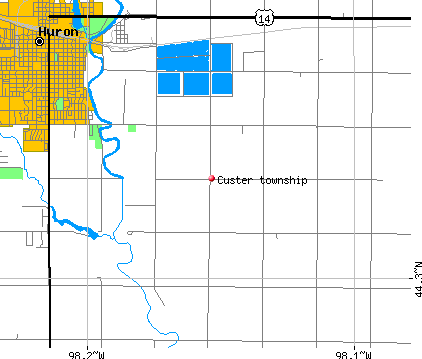 Custer township, SD map
