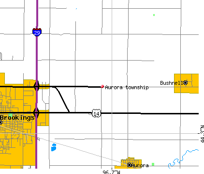 Aurora township, SD map