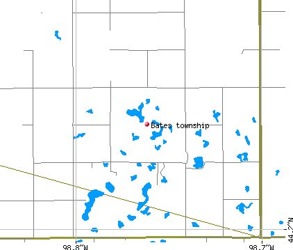 Bates township, SD map