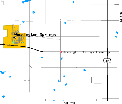 Wessington Springs township, SD map