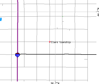Clare township, SD map