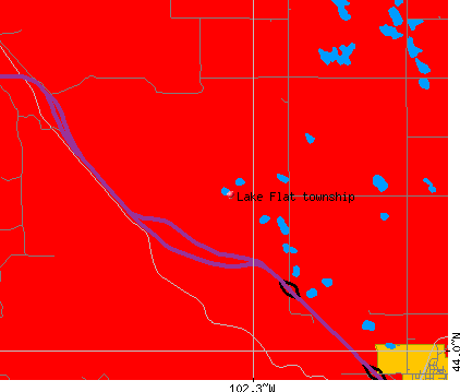 Lake Flat township, SD map