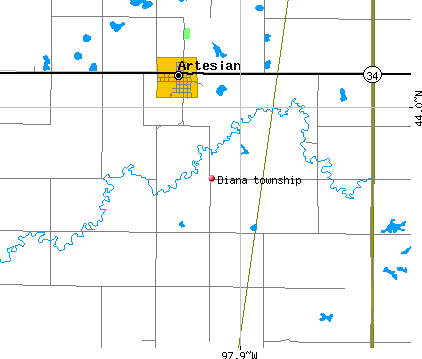 Diana township, SD map