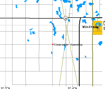 Clearwater township, SD map
