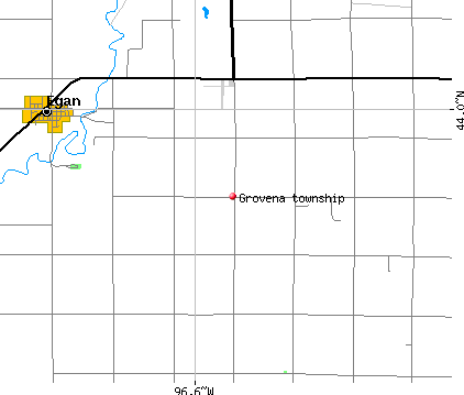 Grovena township, SD map