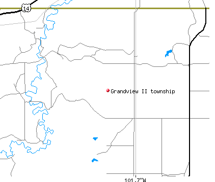 Grandview II township, SD map