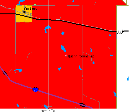 Quinn township, SD map