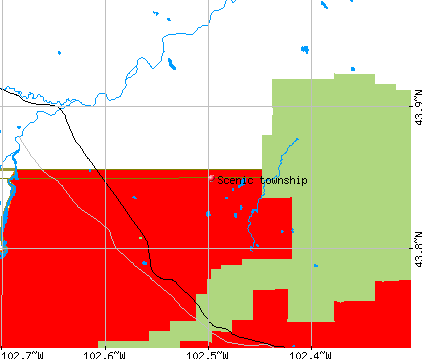 Scenic township, SD map