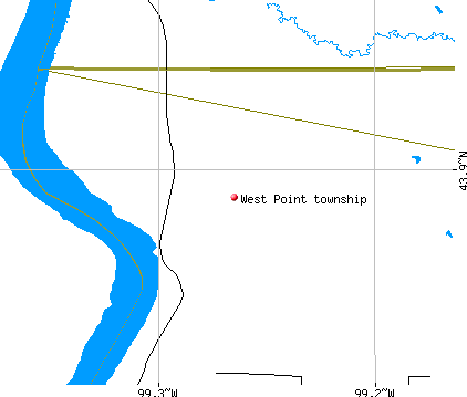 West Point township, SD map
