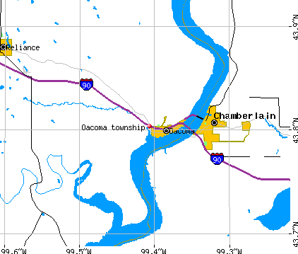 Oacoma township, SD map