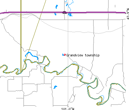 Grandview township, SD map