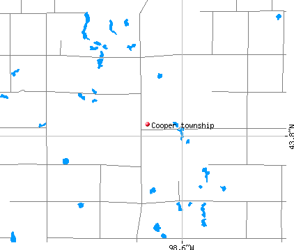 Cooper township, SD map