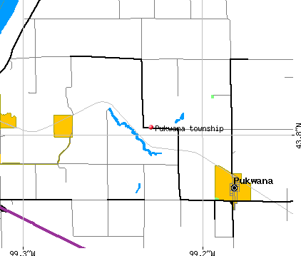 Pukwana township, SD map