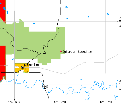 Interior township, SD map