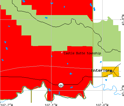 Castle Butte township, SD map