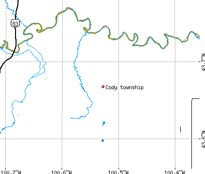 Cody township, SD map