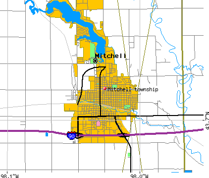 Mitchell township, SD map