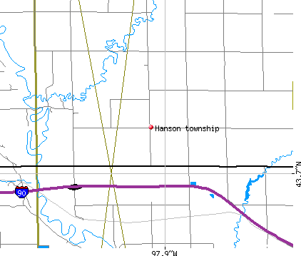 Hanson township, SD map