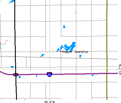 Hopper township, SD map