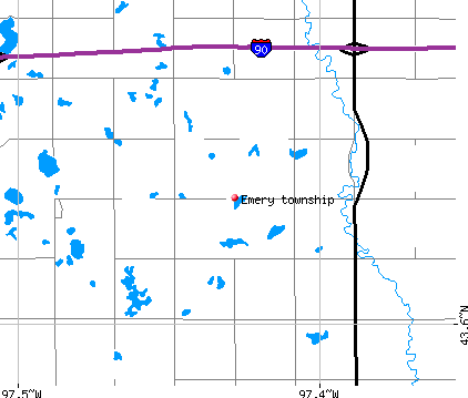 Emery township, SD map