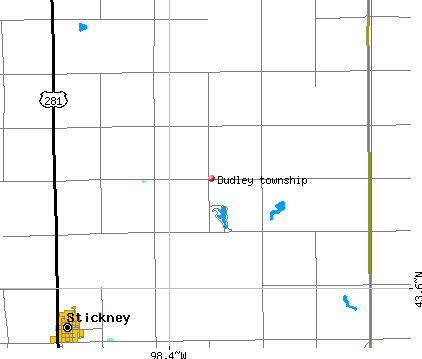 Dudley township, SD map