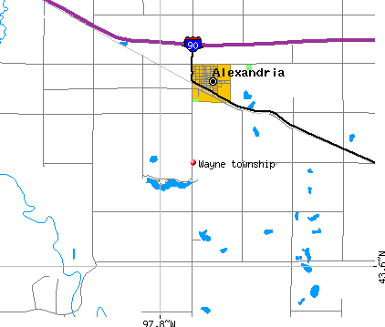 Wayne township, SD map