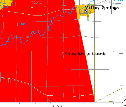 Valley Springs township, SD map