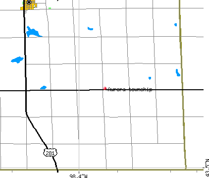 Aurora township, SD map