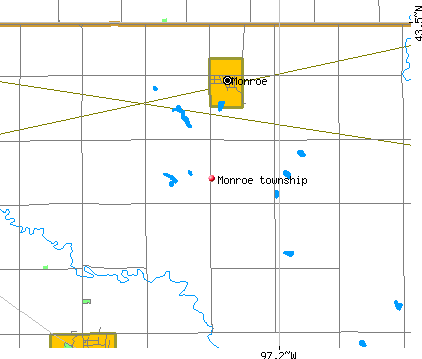 Monroe township, SD map