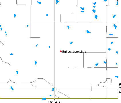 Butte township, SD map